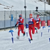 Three Team Canada snowshoe athletes race to the finish line